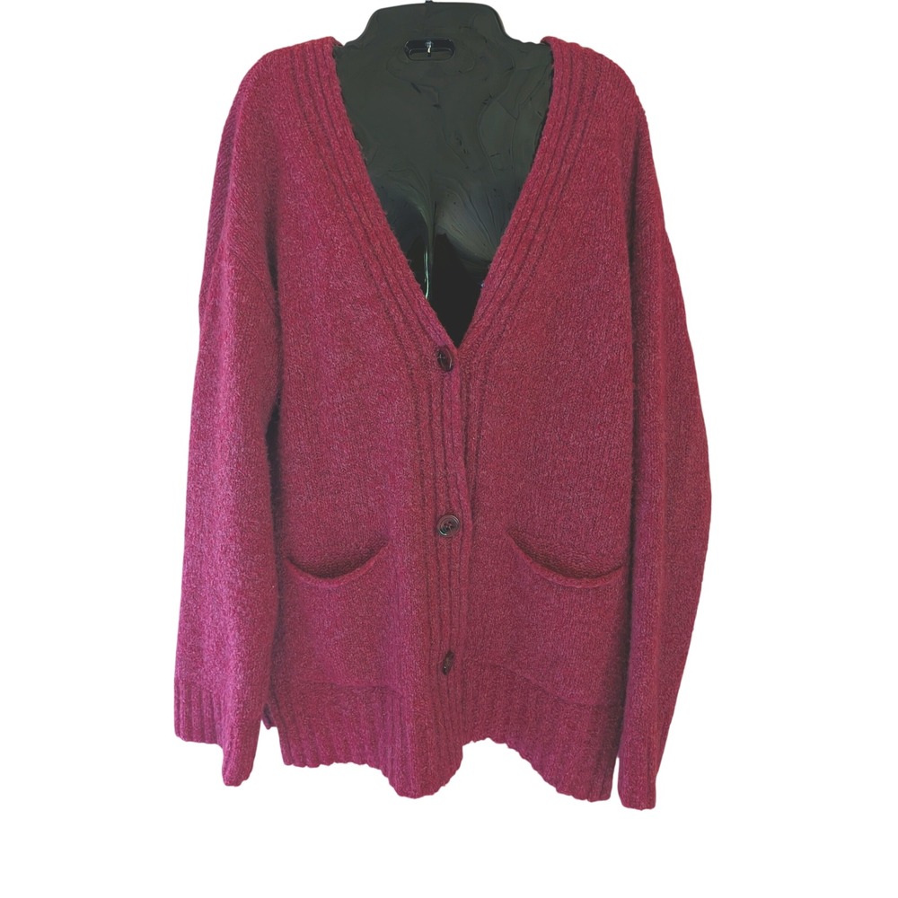 Chiaramente Cardigan Sweater M Wool Blend Oversized Chunky Knit Made in Italy